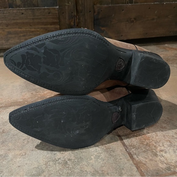 Ariat Women’s 9.5B Brown Rose Coral Leather Pointed Toe Pull On Cowgirl Boots - Picture 11 of 15